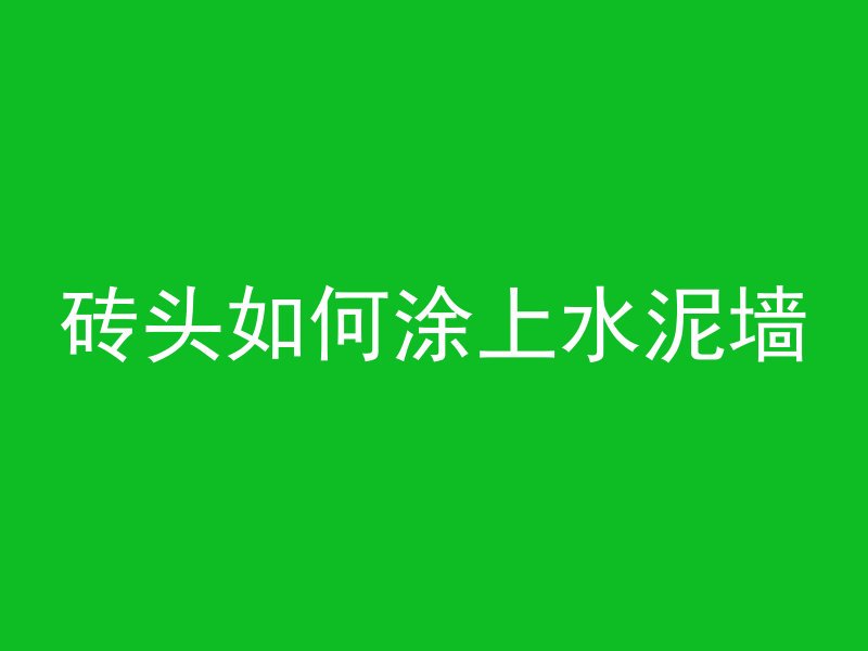 砖头如何涂上水泥墙