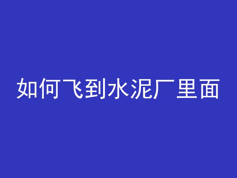 如何飞到水泥厂里面