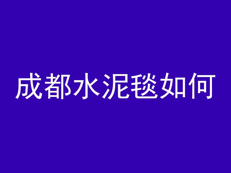 成都水泥毯如何