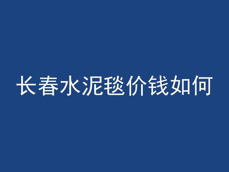 长春水泥毯价钱如何