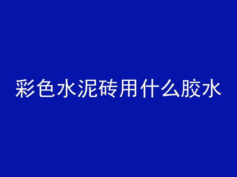 彩色水泥砖用什么胶水