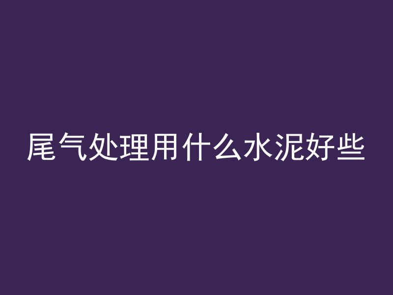 尾气处理用什么水泥好些