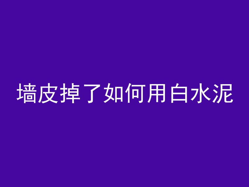 墙皮掉了如何用白水泥