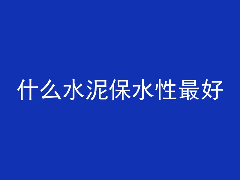 什么水泥保水性最好