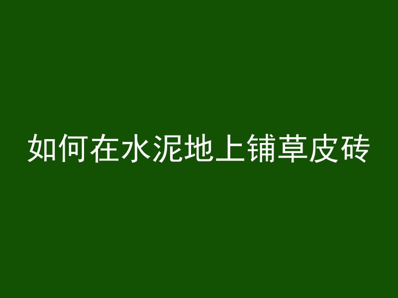 如何在水泥地上铺草皮砖