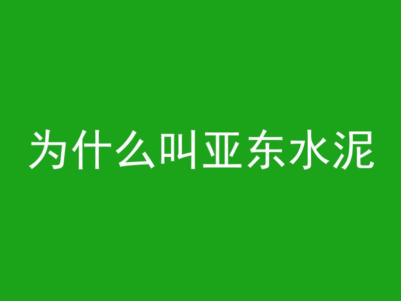 为什么叫亚东水泥