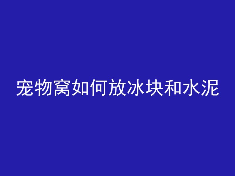 宠物窝如何放冰块和水泥