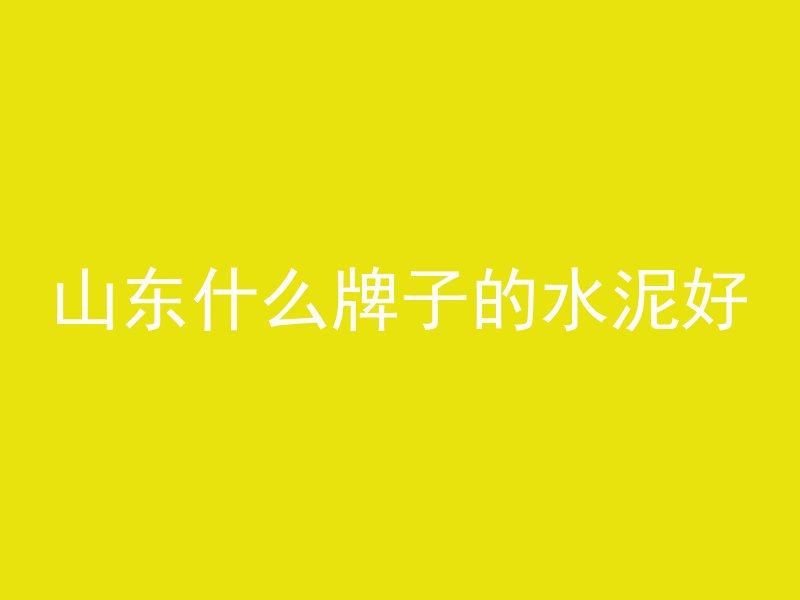 山东什么牌子的水泥好