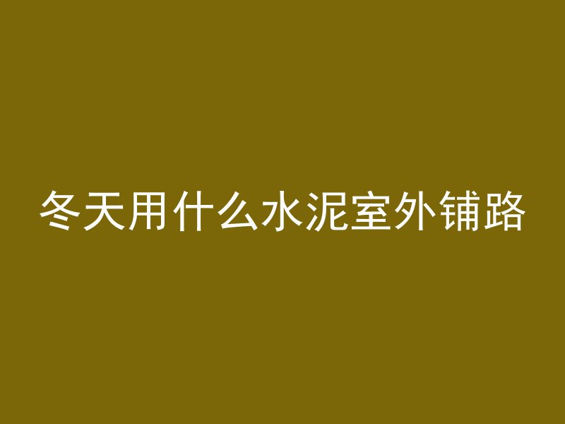 冬天用什么水泥室外铺路