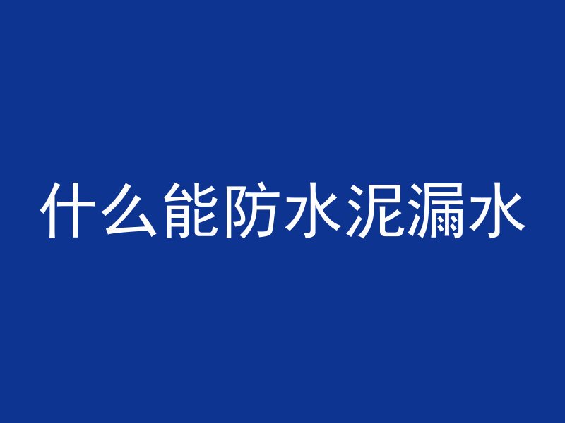 什么能防水泥漏水