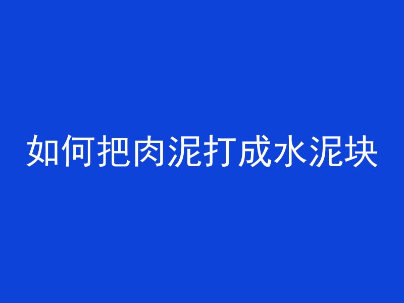 如何把肉泥打成水泥块