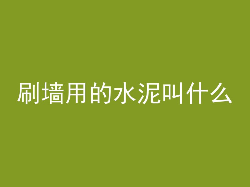 刷墙用的水泥叫什么