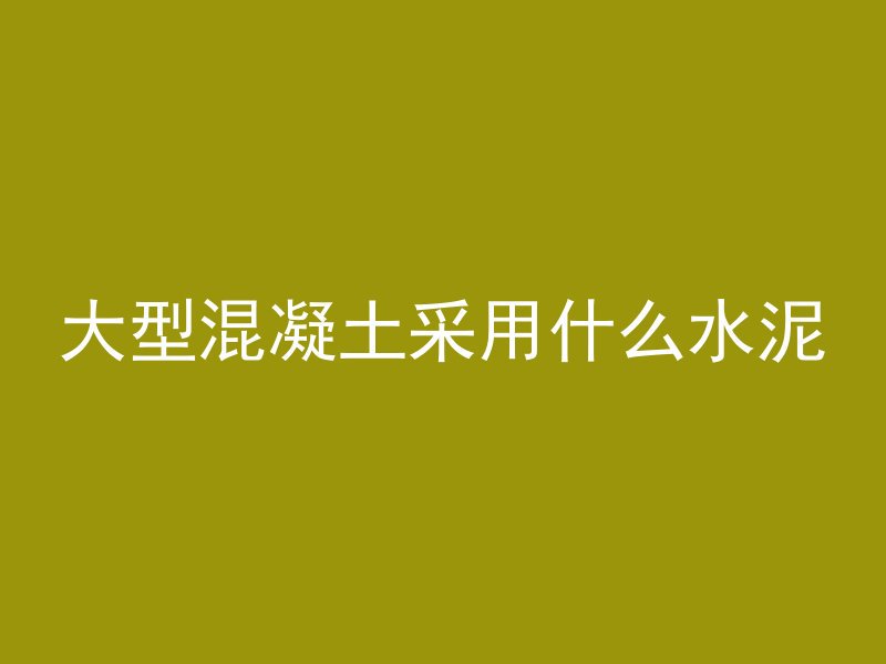 大型混凝土采用什么水泥