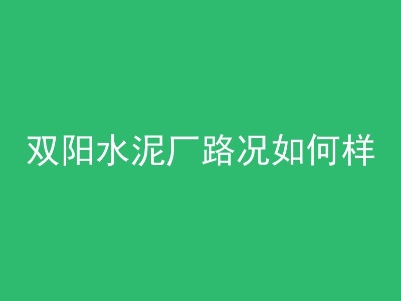 双阳水泥厂路况如何样