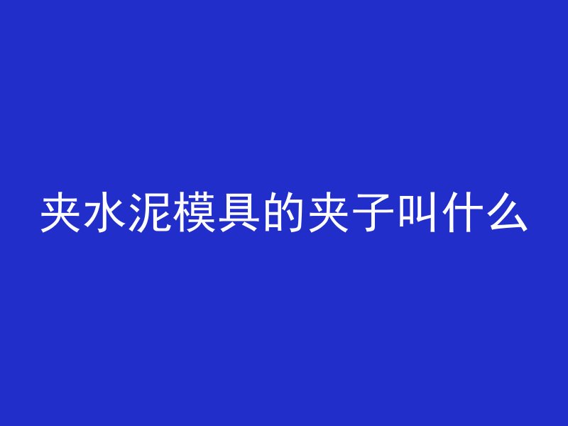 夹水泥模具的夹子叫什么