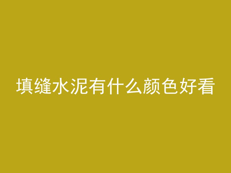 填缝水泥有什么颜色好看