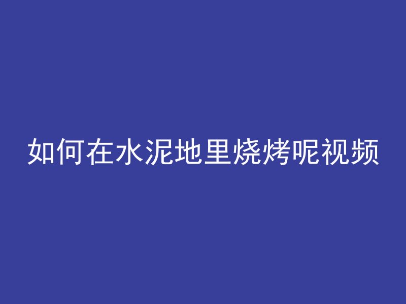 如何在水泥地里烧烤呢视频