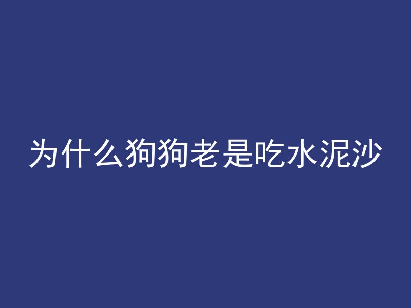 为什么狗狗老是吃水泥沙