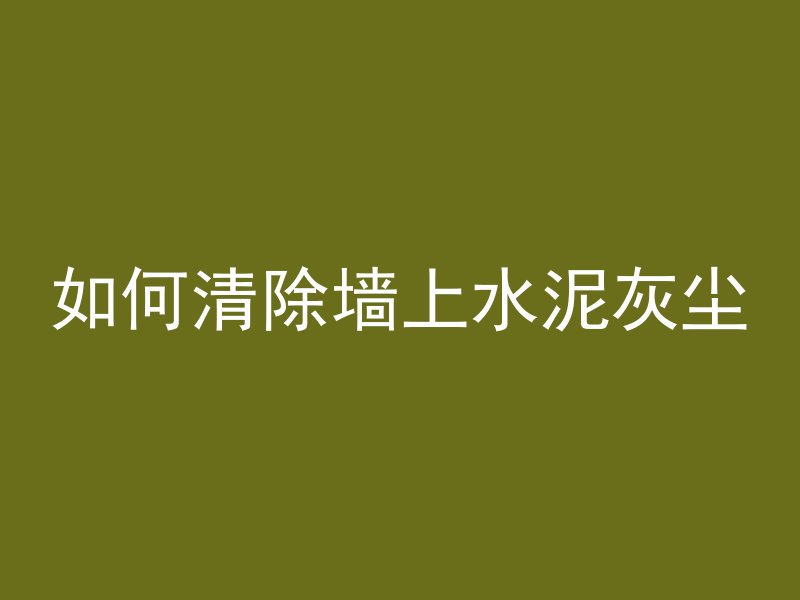 如何清除墙上水泥灰尘