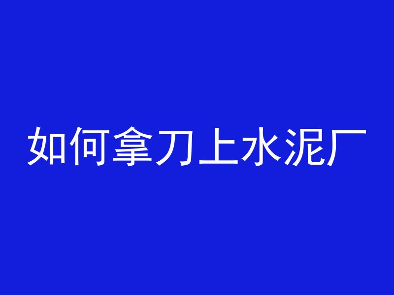 如何拿刀上水泥厂