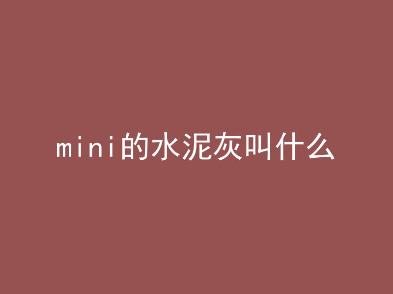 mini的水泥灰叫什么