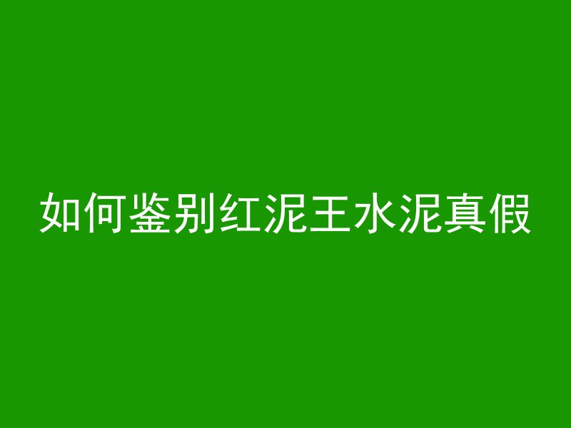 如何鉴别红泥王水泥真假