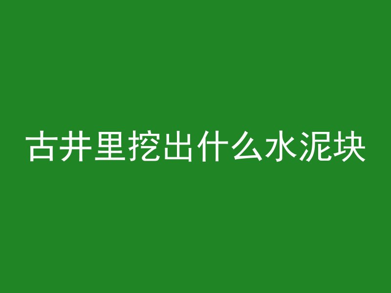 古井里挖出什么水泥块