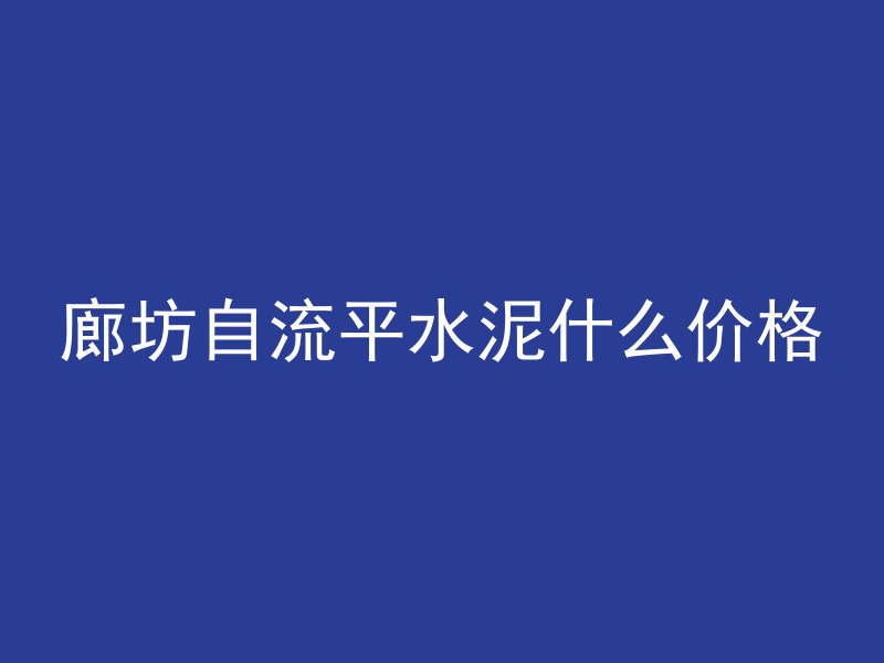 廊坊自流平水泥什么价格