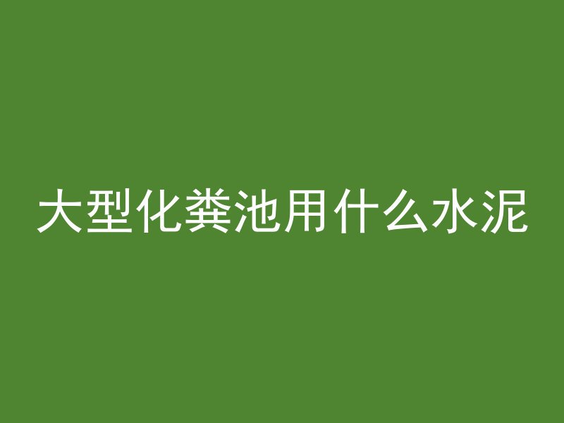 大型化粪池用什么水泥