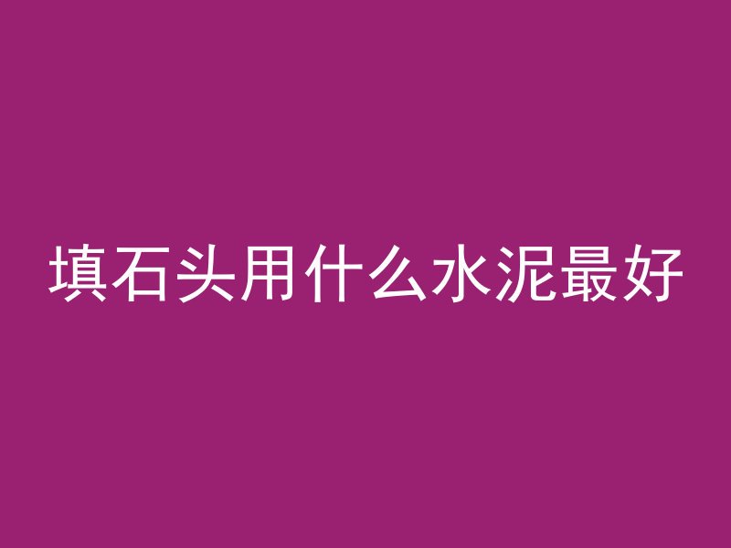 填石头用什么水泥最好