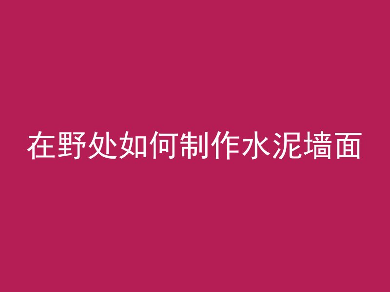 在野处如何制作水泥墙面