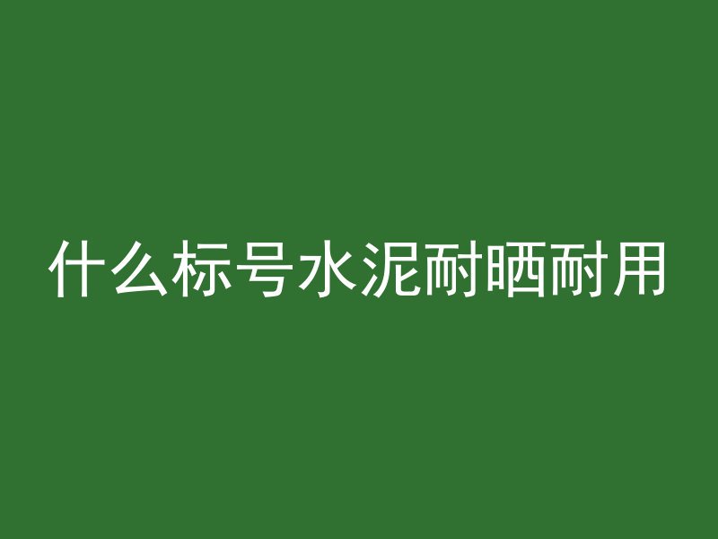 什么标号水泥耐晒耐用