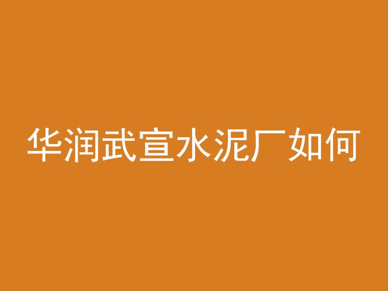 华润武宣水泥厂如何