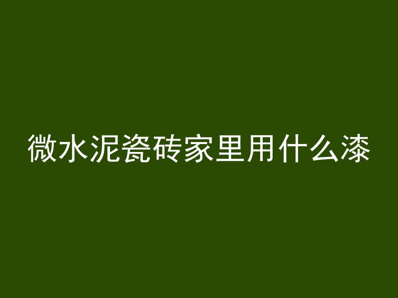 微水泥瓷砖家里用什么漆