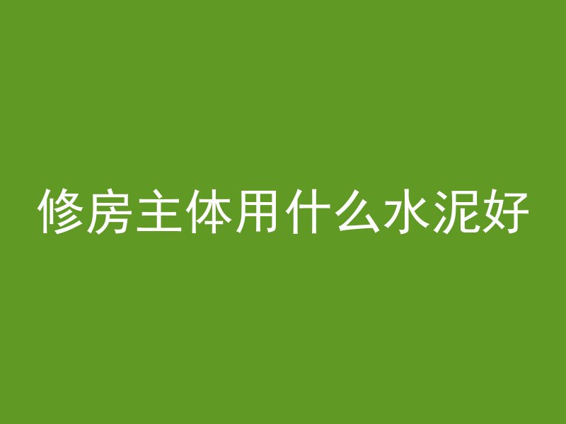 修房主体用什么水泥好