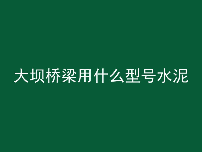 大坝桥梁用什么型号水泥