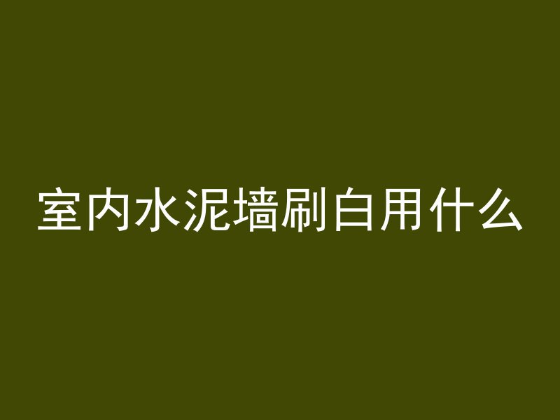 室内水泥墙刷白用什么