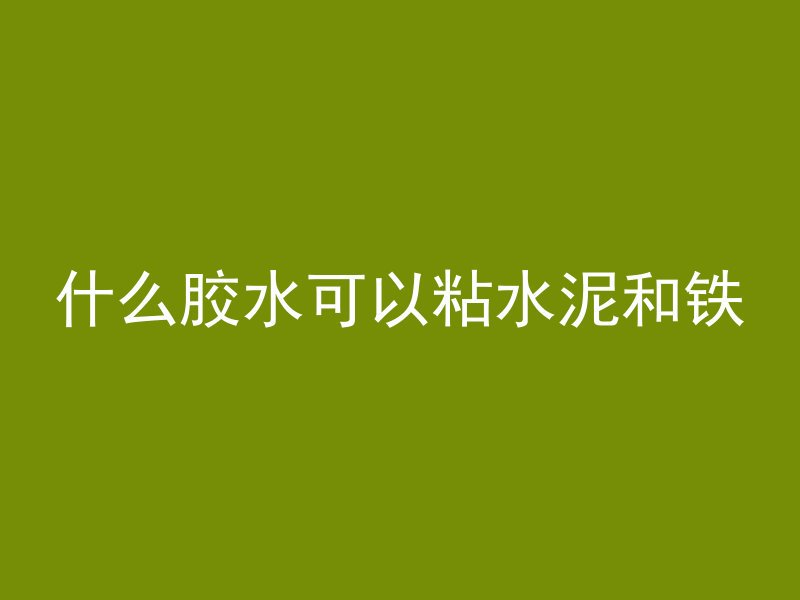 什么胶水可以粘水泥和铁