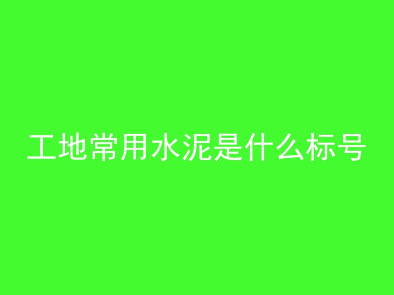 工地常用水泥是什么标号