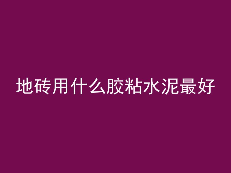 地砖用什么胶粘水泥最好