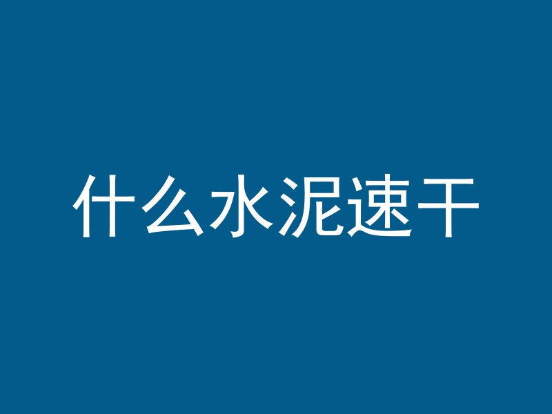 什么水泥速干