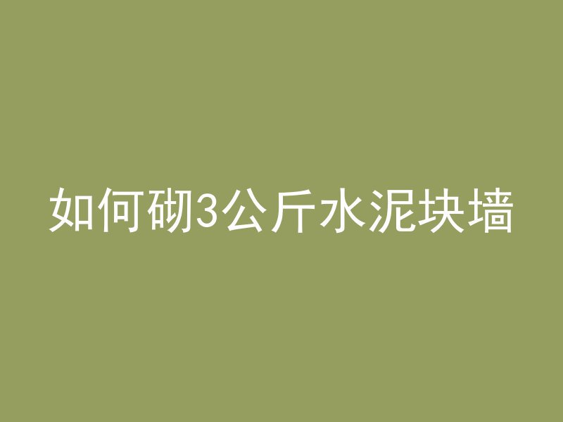 如何砌3公斤水泥块墙