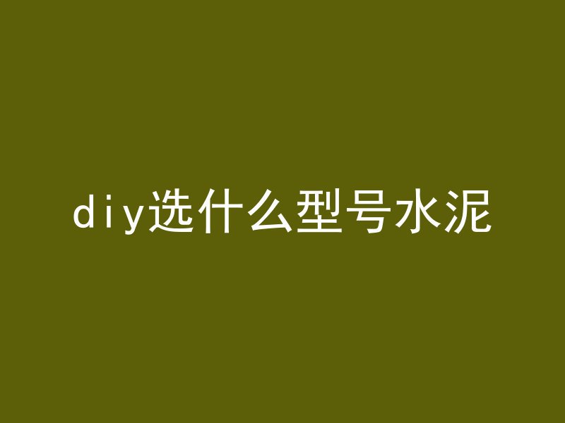 diy选什么型号水泥