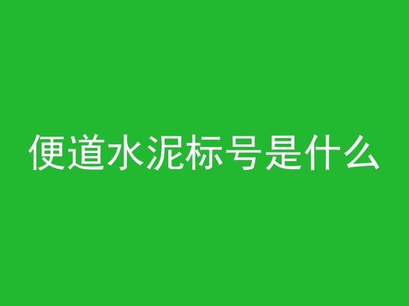 便道水泥标号是什么