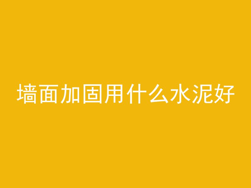 墙面加固用什么水泥好