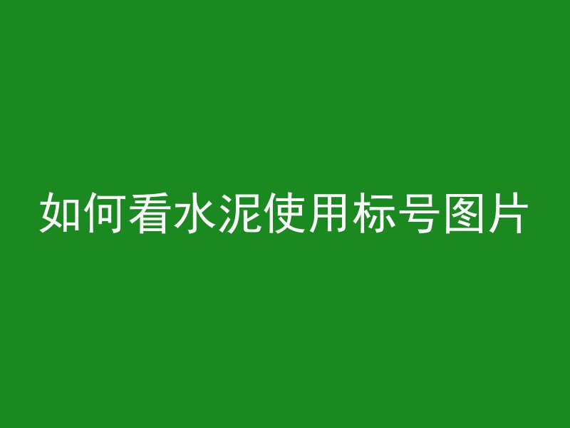 如何看水泥使用标号图片