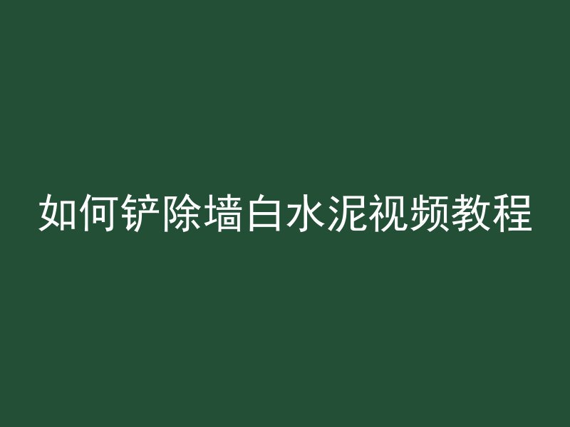 如何铲除墙白水泥视频教程