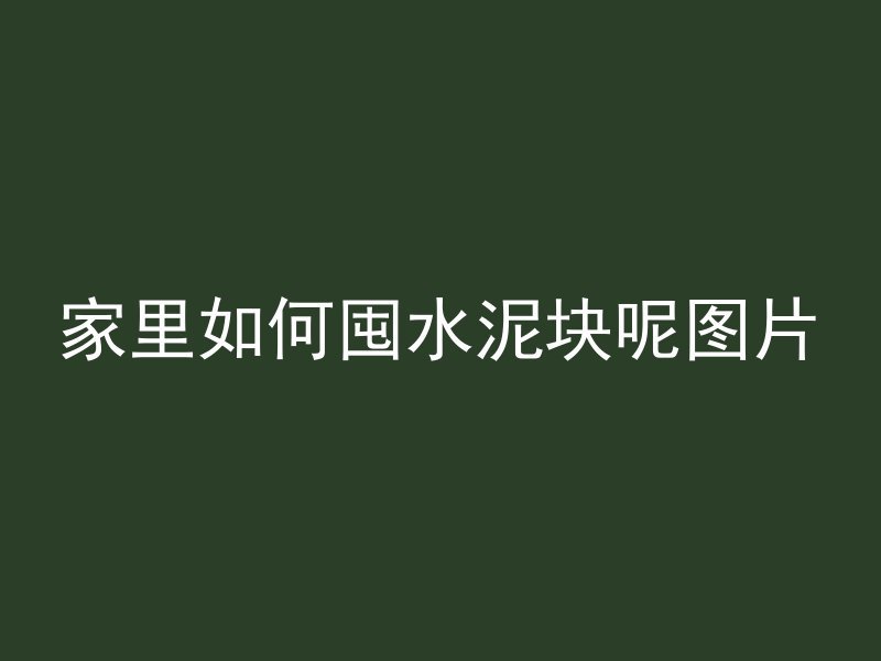 家里如何囤水泥块呢图片