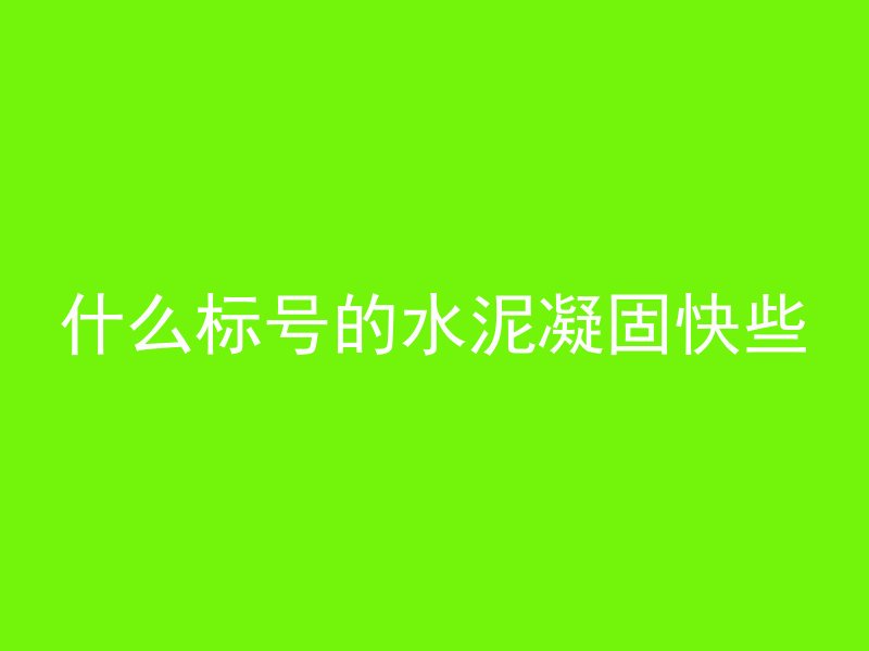 什么标号的水泥凝固快些