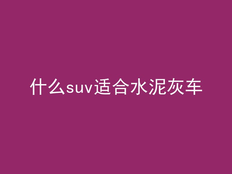 什么suv适合水泥灰车